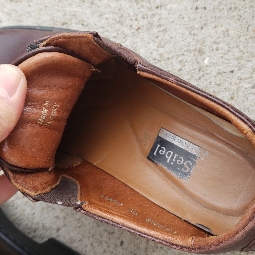 Josef Seibel Womens Brown Leather Chunky Heel Laofers Size 36 Classic Preppy Y2K - Picture 16 of 16